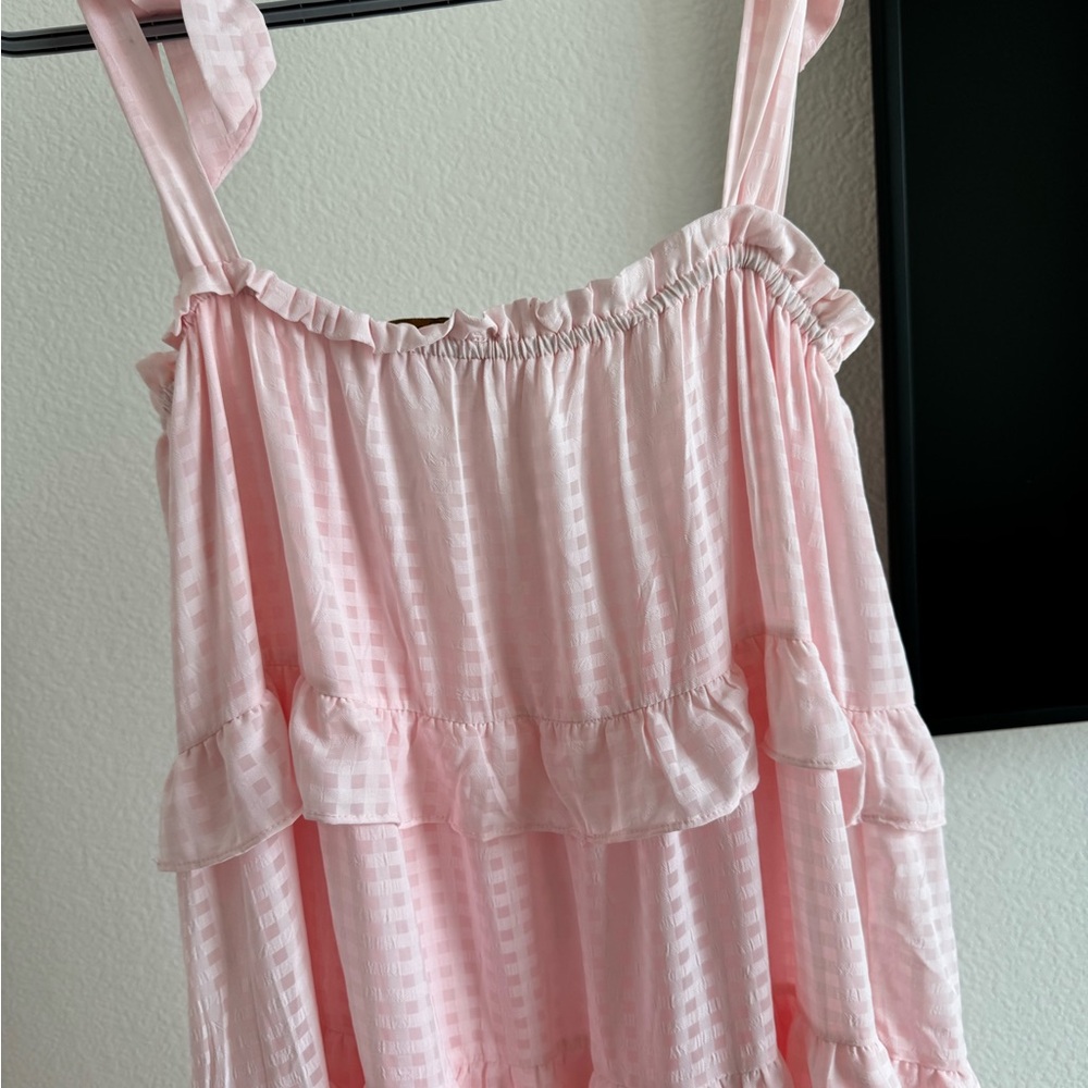 Pink Ruffled Womens Dress - Picture 2 of 3